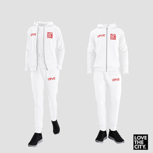 "BIG LOVE" Jogger Set (White)